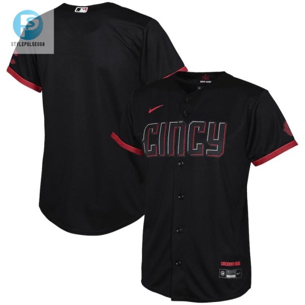 Cincinnati Reds Youth 2023 City Connect Jersey Black stylepulseusa 1