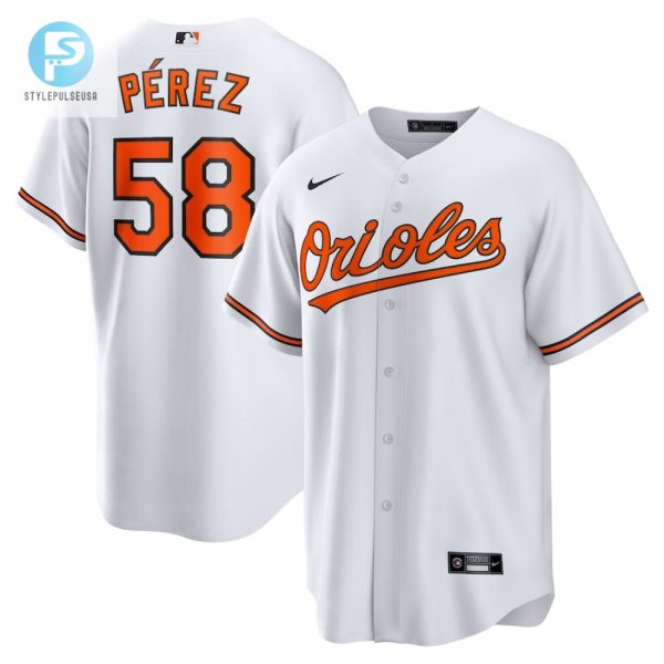 Cionel Perez 58 Baltimore Orioles Home Men Jersey White stylepulseusa 1 1