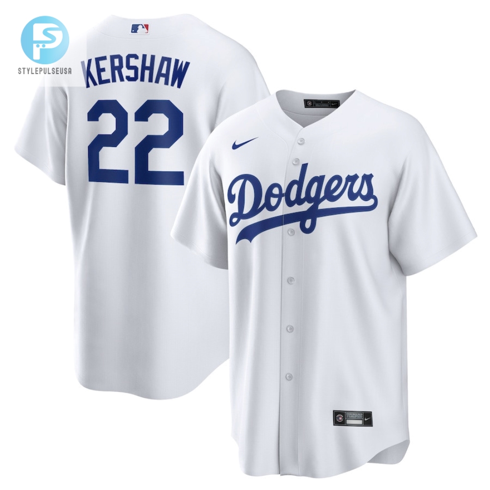 Clayton Kershaw 22 Los Angeles Dodgers Home Player Name Men Jersey  White Jersey 