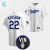 Clayton Kershaw Honor Vin Scully Los Angeles Dodgers White 22 Jersey stylepulseusa 1