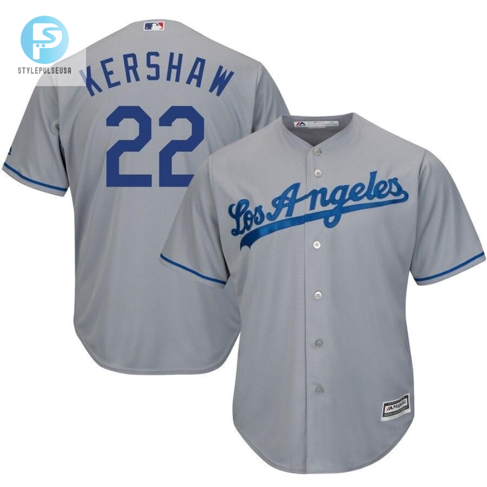 Clayton Kershaw Los Angeles Dodgers Cool Base Player Jersey  Gray 