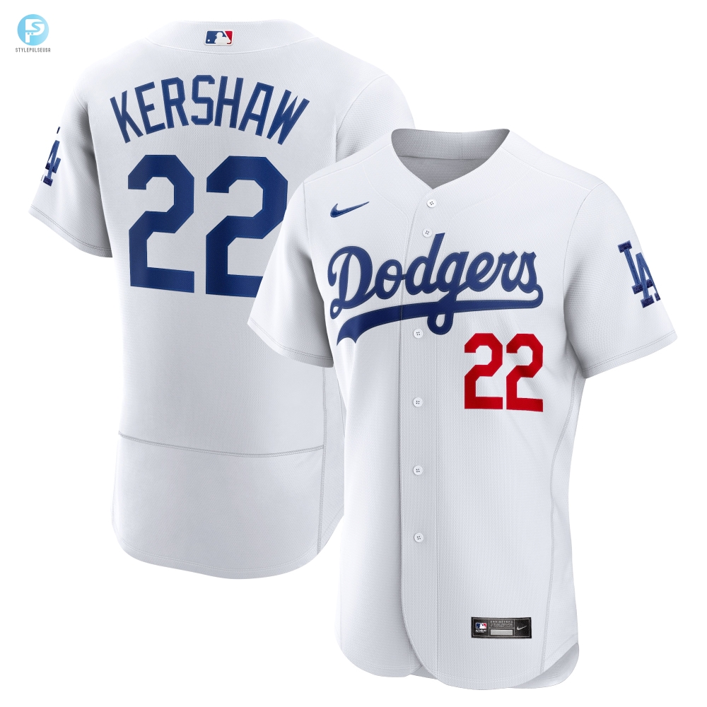 Clayton Kershaw Los Angeles Dodgers Home Authentic Player Jersey  White Mlb 