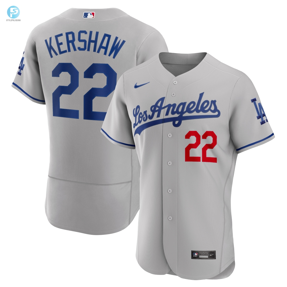 Clayton Kershaw Los Angeles Dodgers Road Authentic Player Jersey  Gray Mlb 