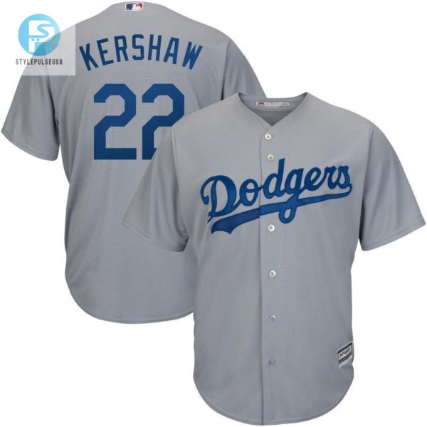 Clayton Kershaw Los Angeles Dodgers Road Official Cool Base Player Jersey Gray stylepulseusa 1