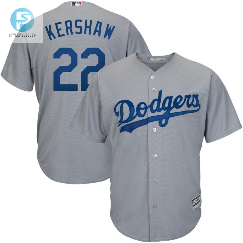 Clayton Kershaw Los Angeles Dodgers Road Official Cool Base Player Jersey  Gray 