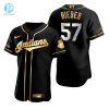 Cleveland Baseball 57 Shane Bieber Mlb Golden Brandedition Black Jersey Gift For Cleveland Baseball Fans stylepulseusa 1