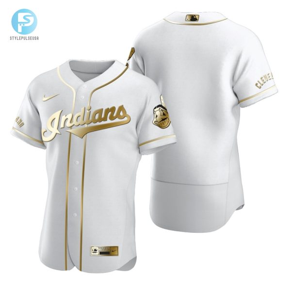 Cleveland Baseball Mlb Golden Brandedition White Jersey Gift For Cleveland Baseball Fans stylepulseusa 1