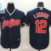 Cleveland Guardians Francisco Lindor 12 2020 Mlb Dark Blue Jersey stylepulseusa 1