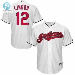 Cleveland Indians Official Cool Base Francisco Lindor Player Jersey White stylepulseusa 1 1