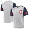 Cleveland Indians Stitches Buttonup Jersey Graynavy Jersey stylepulseusa 1