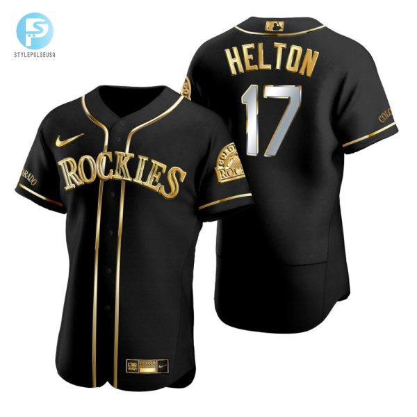 Colorado Rockies 17 Todd Helton Mlb Golden Brandedition Black Jersey Gift For Rockies Fans stylepulseusa 1