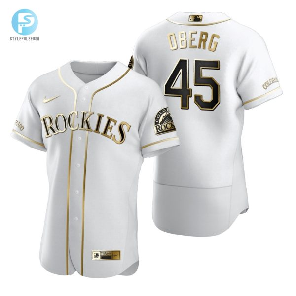 Colorado Rockies 45 Scott Oberg Mlb Golden Brandedition White Jersey Gift For Rockies Fans stylepulseusa 1