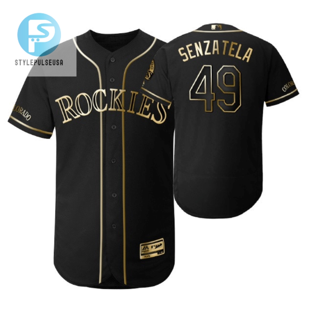 Colorado Rockies 49 Antonio Senzatela Mlb 2019 Golden Brandedition Black Jersey Gift For Rockies Fans 