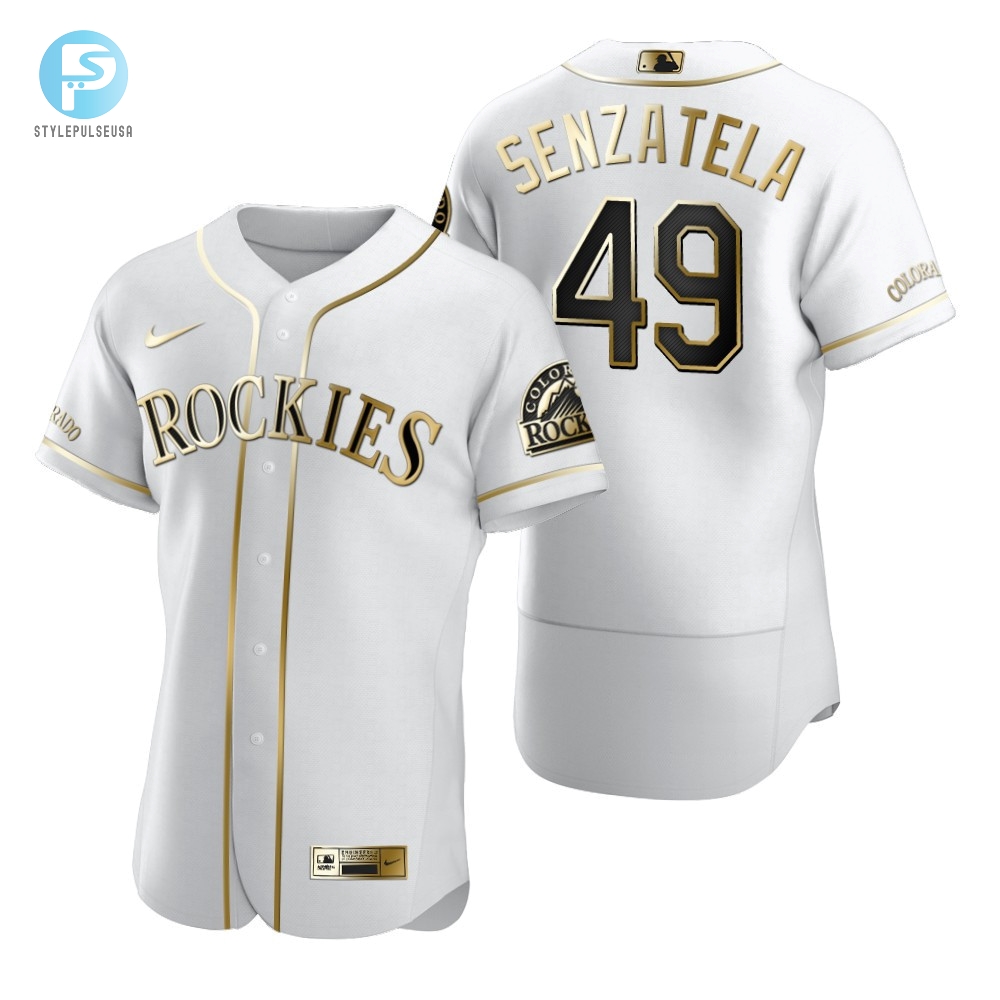 Colorado Rockies 49 Antonio Senzatela Mlb Golden Brandedition White Jersey Gift For Rockies Fans 