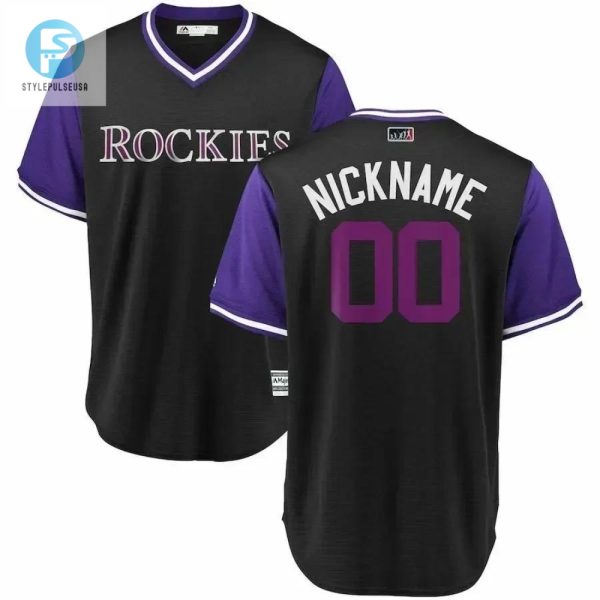 Colorado Rockies 2020 Players Weekend Cool Base Pickaplayer Roster Jersey Black Purple stylepulseusa 1 1