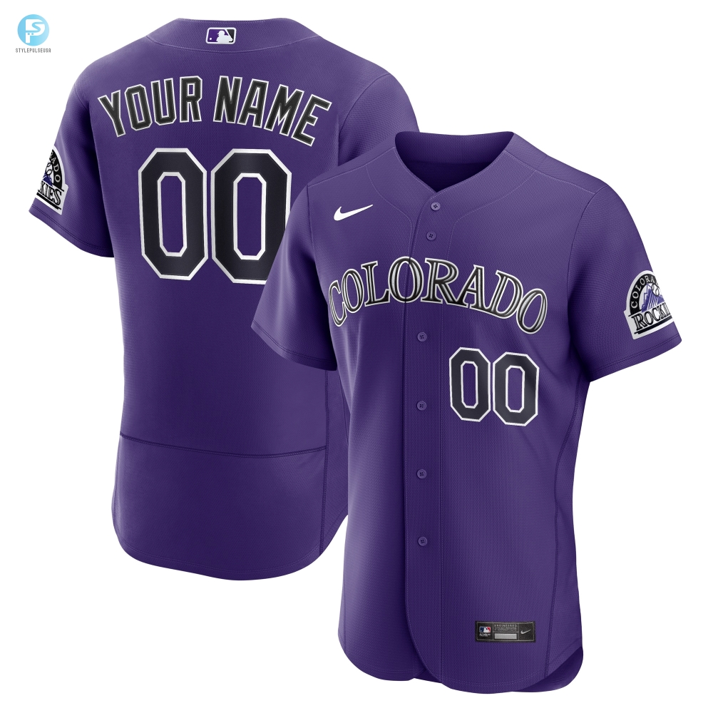 Colorado Rockies Alternate Authentic Custom Jersey  Purple Custom Jerseys Mlb 