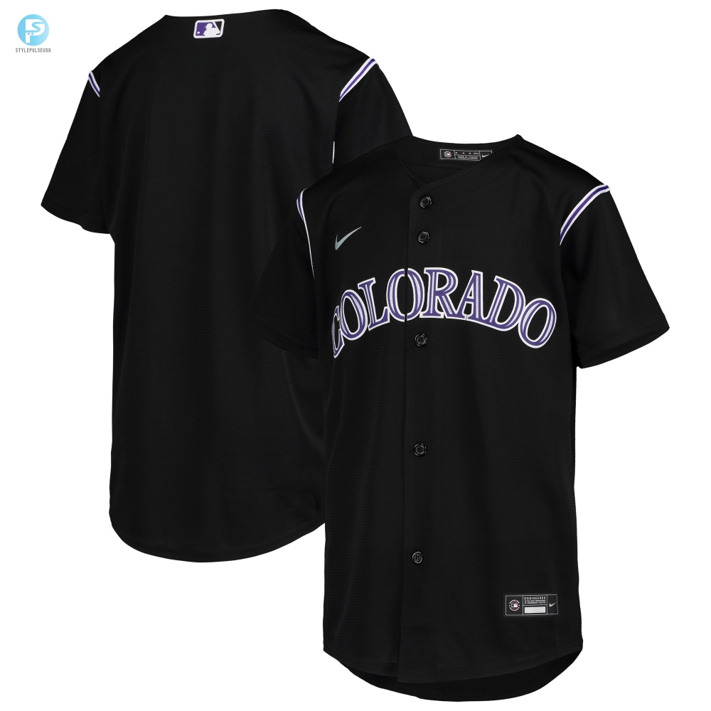 Colorado Rockies Alternate Replica Team Jersey  Black Mlb Ver 1 