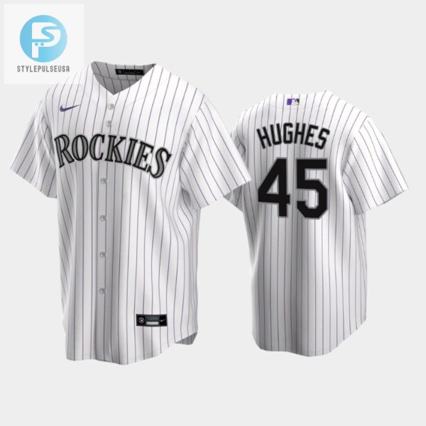 Colorado Rockies Gabriel Hughes 45 202223 Draft White Home Jersey stylepulseusa 1