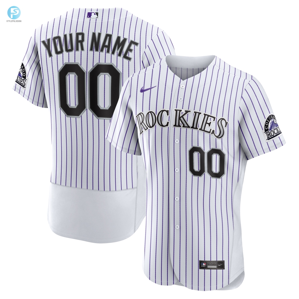 Colorado Rockies Home Authentic Custom Jersey  White Custom Jerseys Mlb 