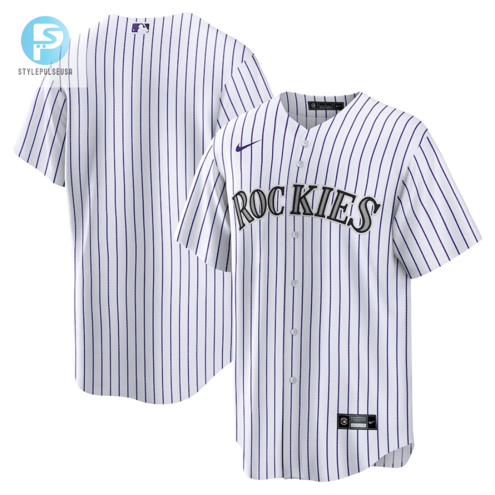 Colorado Rockies Home Team Men Jersey  White 