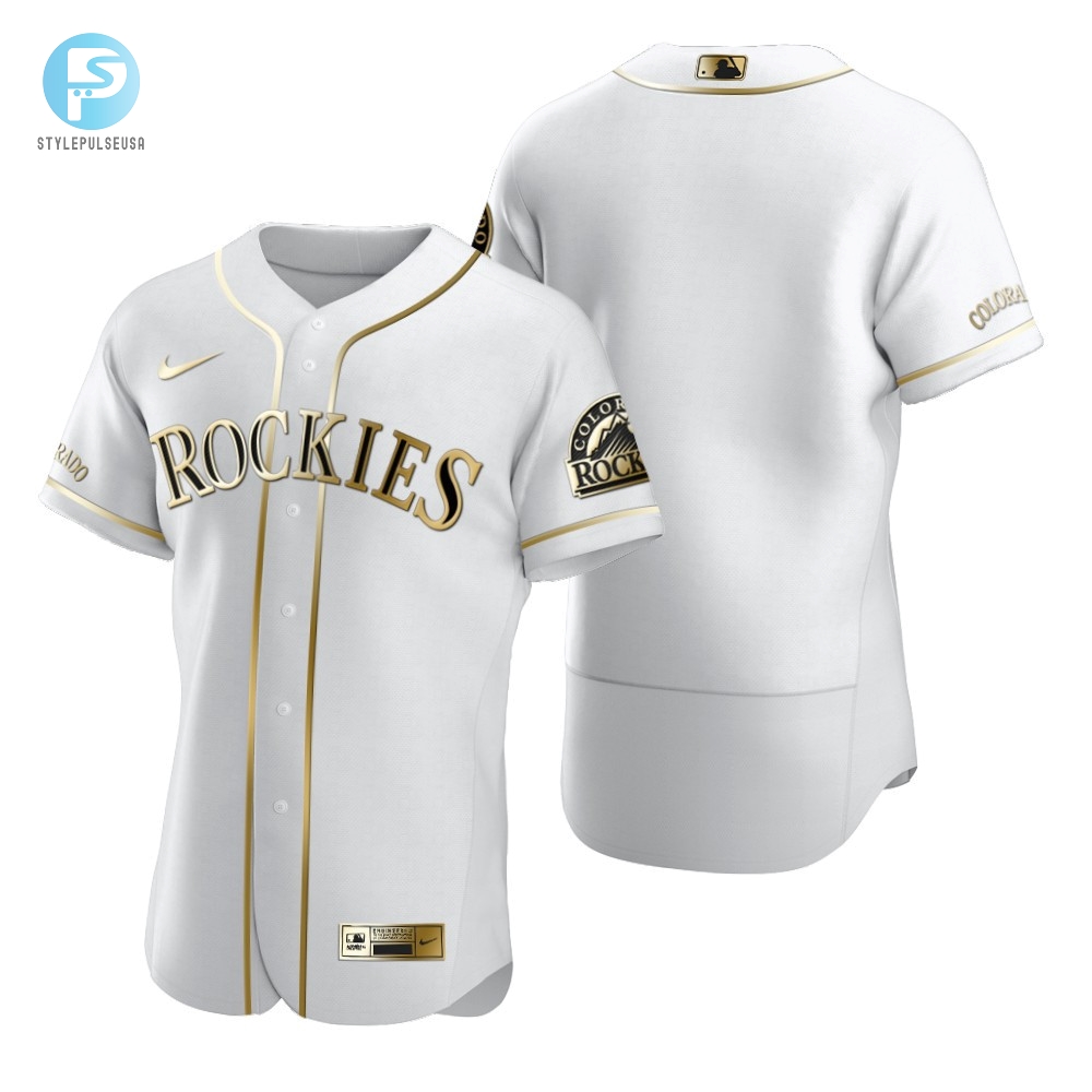 Colorado Rockies Mlb Golden Brandedition White Jersey Gift For Rockies Fans 