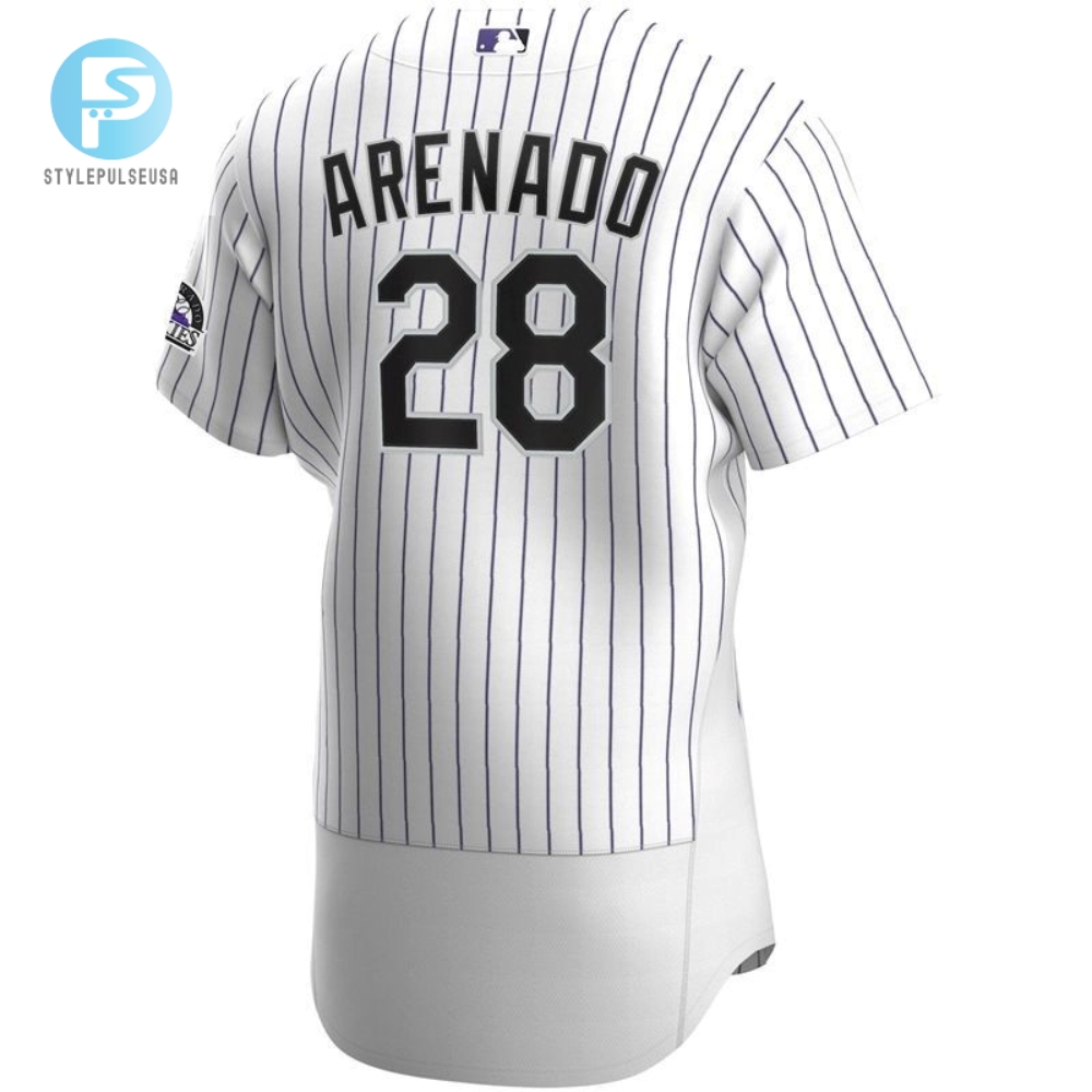 Colorado Rockies Nolan Arenado 28 2020 Mlb White Stripe Lines Jersey 