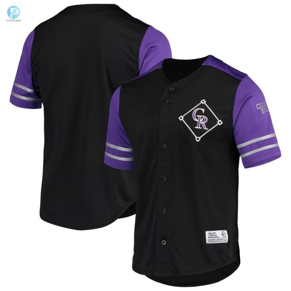 Colorado Rockies Stitches Buttonup Jersey Blackpurple Jersey stylepulseusa 1