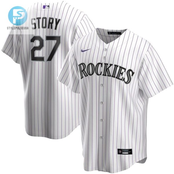 Colorado Rockies Trevor Story 27 2020 Mlb White Stripe Lines Jersey stylepulseusa 1 1