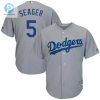 Corey Seager Los Angeles Dodgers Road Official Cool Base Player Jersey Gray Color stylepulseusa 1