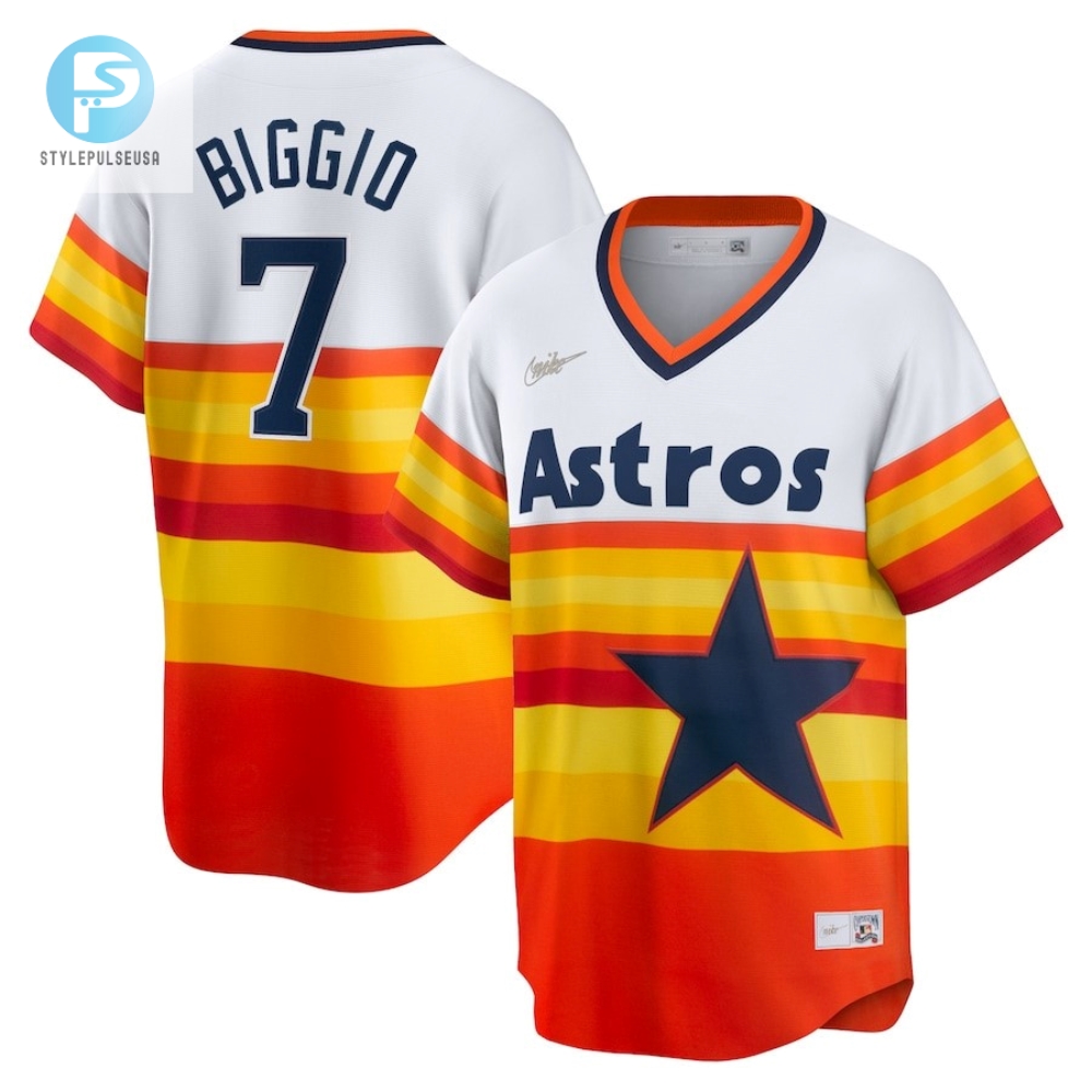 Craig Biggio 7 Houston Astros Home Cooperstown Collection Player Jersey  White 