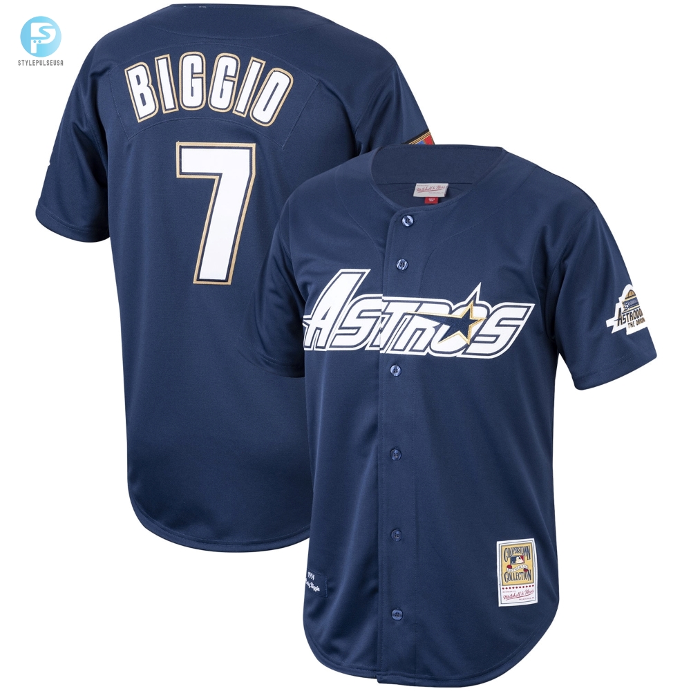 Craig Biggio Houston Astros Mitchell  Ness Cooperstown Collection 1994 Authentic Jersey  Navy Mlb 