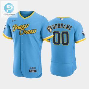 Custom 00 202223 City Connect Milwaukee Brewers Jersey Powder Blue stylepulseusa 1 1