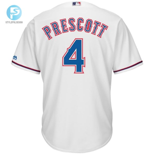 Dak Prescott Texas Rangers Majestic Nfl X Mlb Crossover Cool Base Player Jersey White stylepulseusa 1