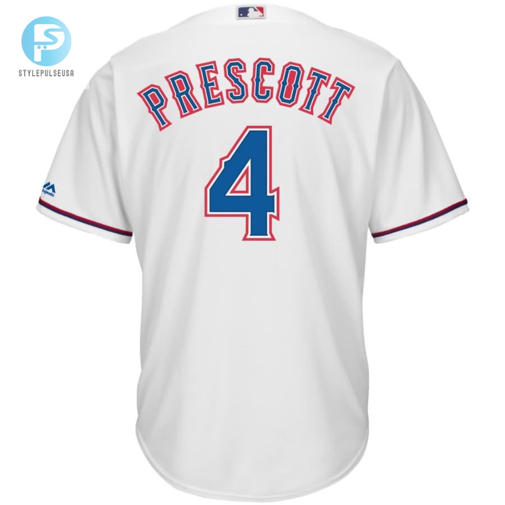 Dak Prescott Texas Rangers Majestic Nfl X Mlb Crossover Cool Base Player Jersey  White 