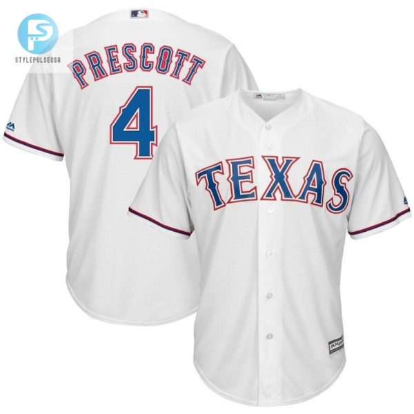 Dak Prescott Texas Rangers Majestic Nfl X Mlb Crossover Cool Base Player Jersey White 2019 stylepulseusa 1