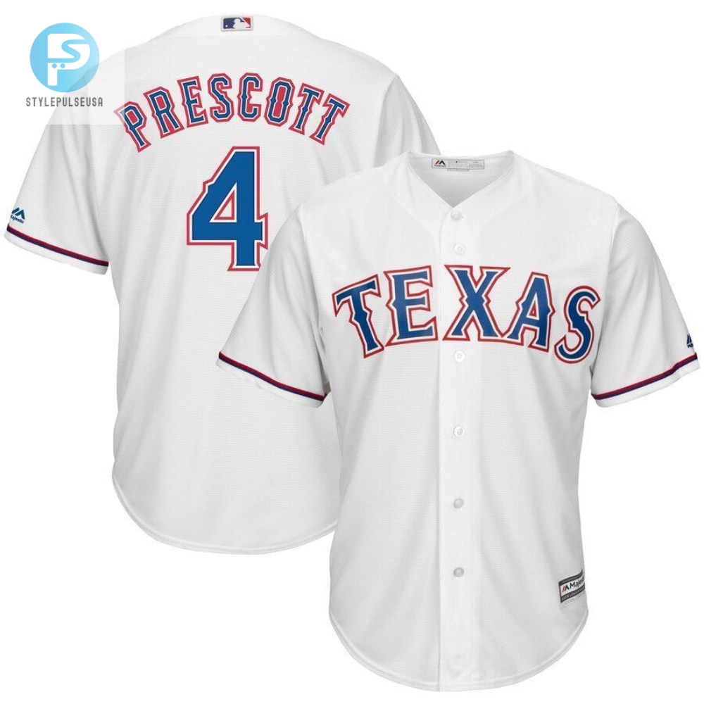 Dak Prescott Texas Rangers Majestic Nfl X Mlb Crossover Cool Base Player Jersey White 2019 