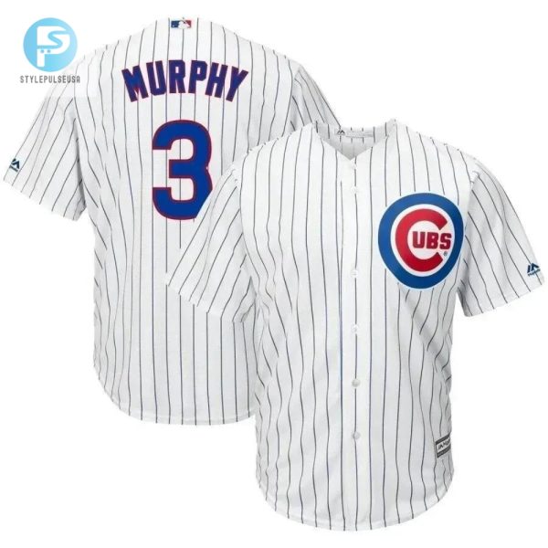 Daniel Murphy Chicago Cubs Home Official Cool Base Player Jersey White Royal stylepulseusa 1