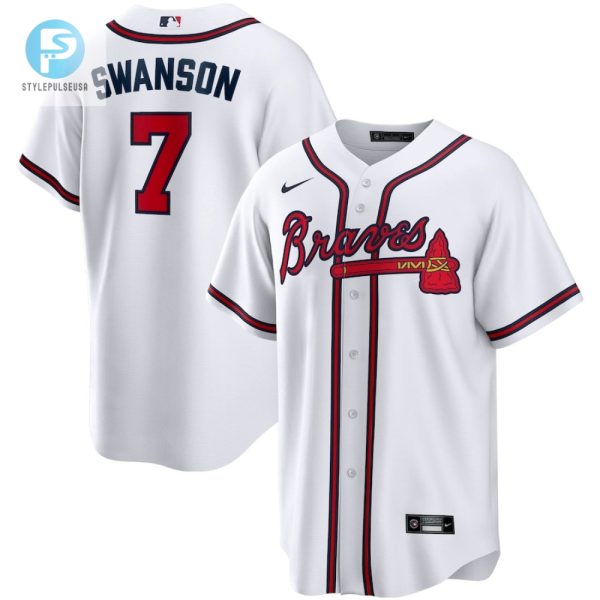 Dansby Swanson 7 Jersey Atlanta Braves Home Player Name Men Jersey White stylepulseusa 1