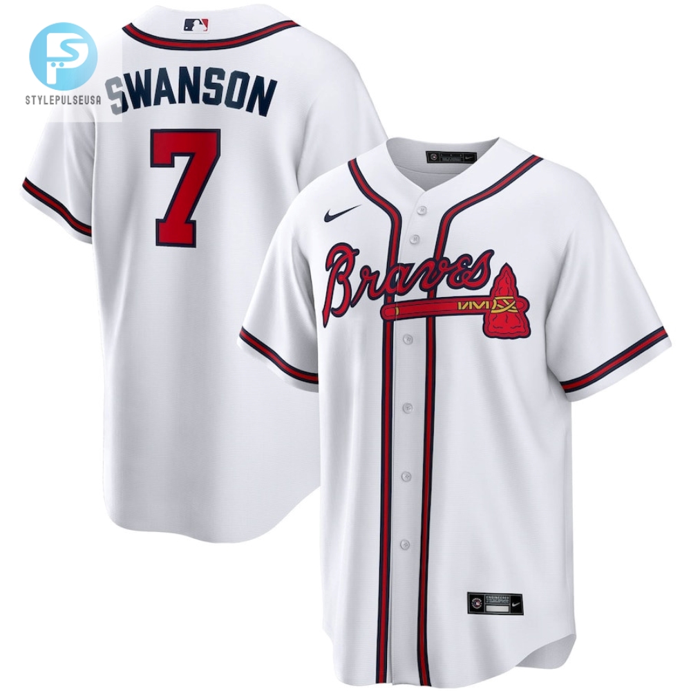 Dansby Swanson 7 Jersey Atlanta Braves Home Player Name Men Jersey  White 