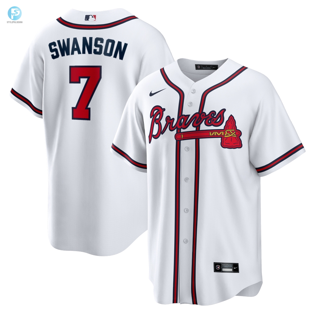 Dansby Swanson Atlanta Braves Home Replica Player Name Jersey  White Mlb 