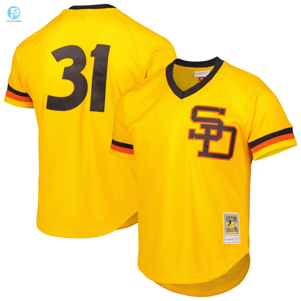 Dave Winfield San Diego Padres Mitchell  Ness Cooperstown Collection Mesh Batting Practice Jersey  Gold Mlb 