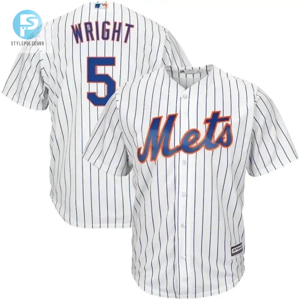 David Wright New York Mets Home Big And Tall Cool Base Player Jersey  White Royal 