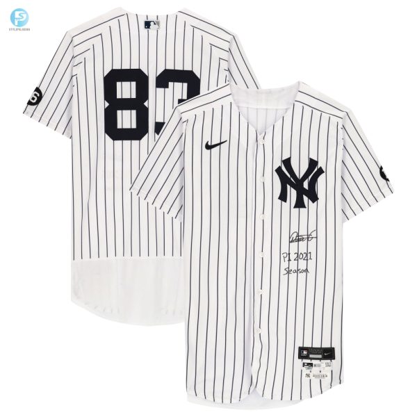 Deivi Garcia New York Yankees Fanatics Autographed Playerissued 83 Pinstripe Jersey White stylepulseusa 1