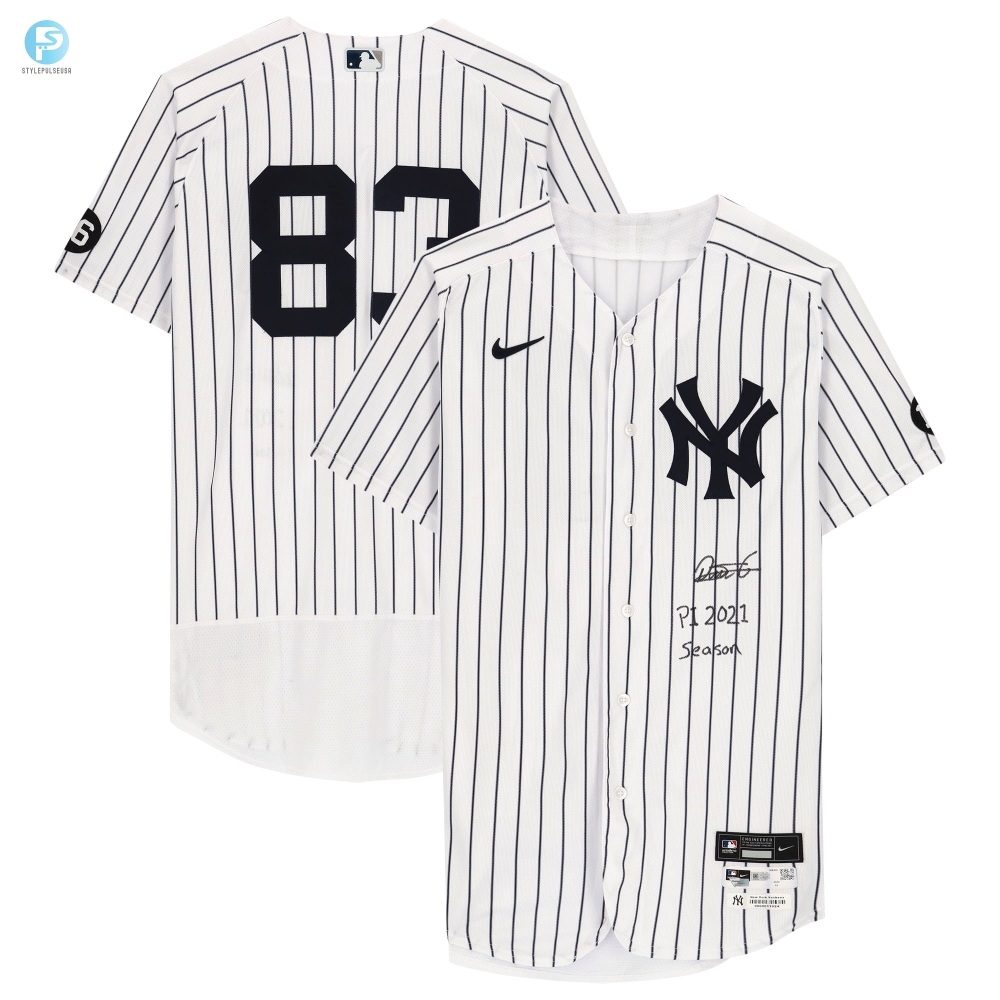 Deivi Garcia New York Yankees Fanatics Autographed Playerissued 83 Pinstripe Jersey  White 