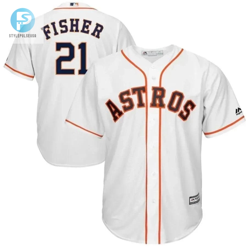 Derek Fisher Houston Astros Home Cool Base Player Jersey  White 