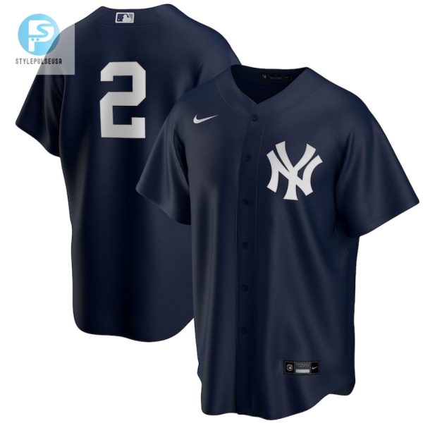 Derek Jeter 2 New York Yankees Alternate Player Jersey Navy stylepulseusa 1