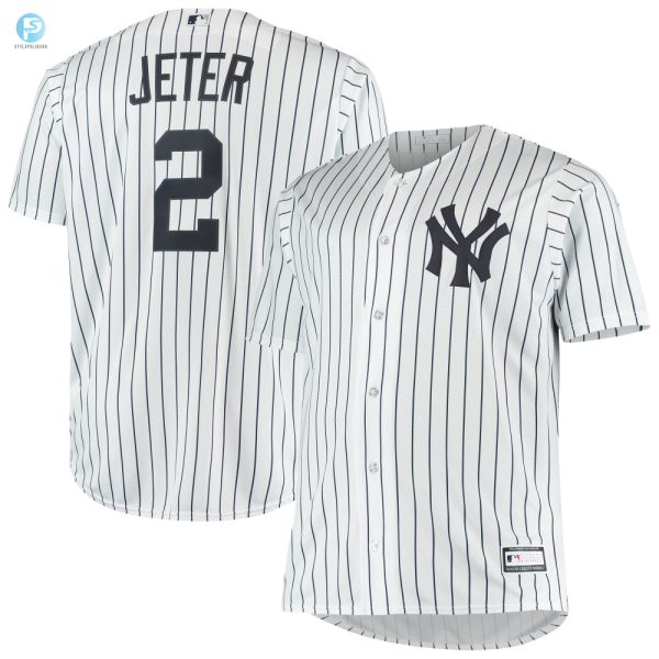 Derek Jeter New York Yankees Big Tall Replica Player Jersey White Mlb stylepulseusa 1