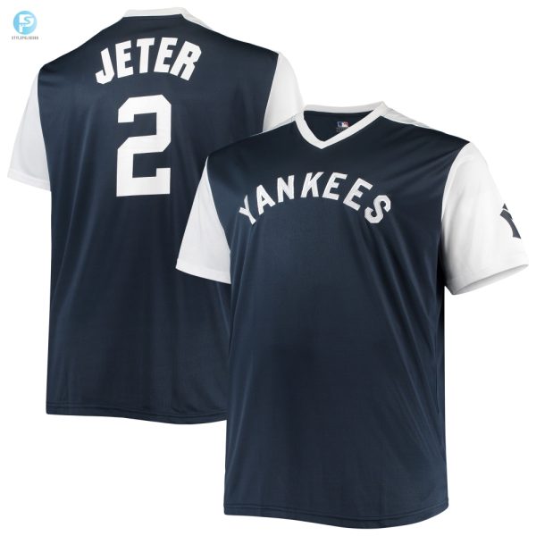 Derek Jeter New York Yankees Cooperstown Collection Player Replica Jersey Navywhite Mlb stylepulseusa 1 1