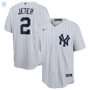 Derek Jeter New York Yankees Home Replica Player Name Jersey Whitenavy Mlb stylepulseusa 1 1