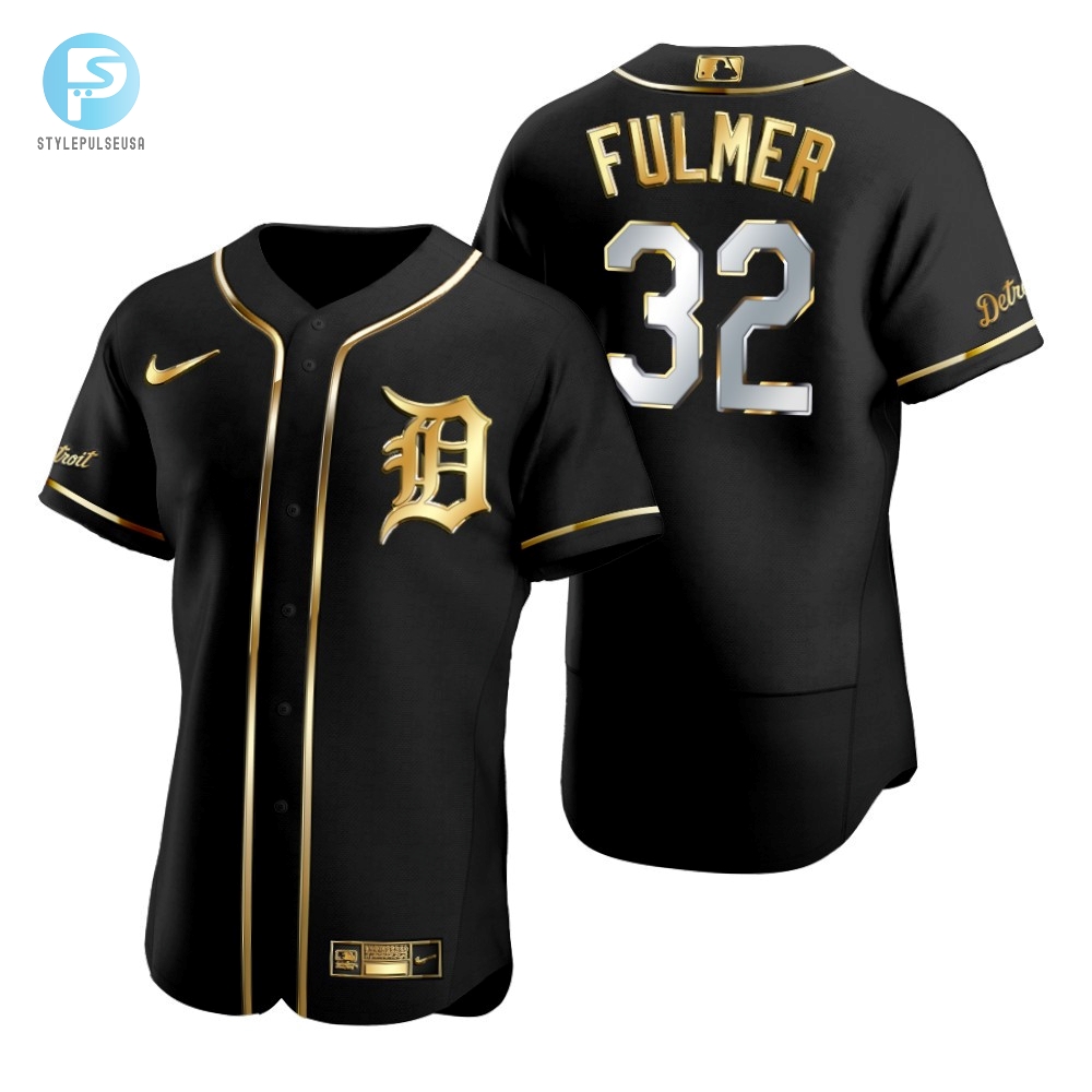 Detroit Tigers 32 Michael Fulmer Mlb Golden Brandedition Black Jersey Gift For Tigers Fans 